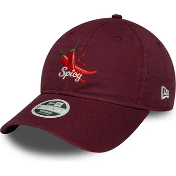 Gorra curva granate ajustable para mujer 9TWENTY Phrase Spicy de New Era