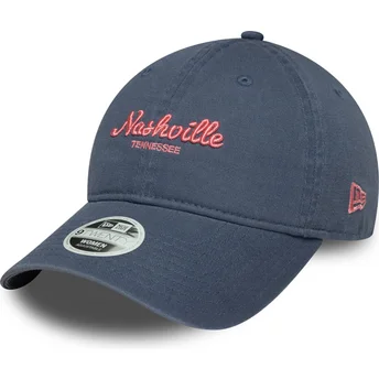 Petten gebogen blauw verstelbare band 9TWENTY City van Nashville van New Era