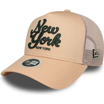 New Era A Frame City New York lyserød trucker cap til kvinder