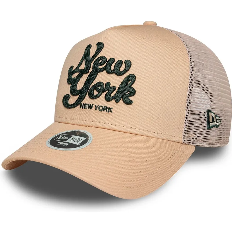 petten-gebogen-roze-snapback-a-frame-city-van-new-york-van-new-era