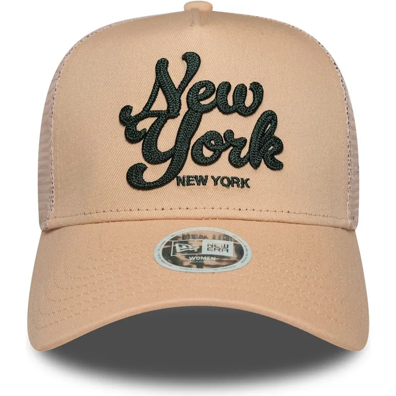 petten-gebogen-roze-snapback-a-frame-city-van-new-york-van-new-era