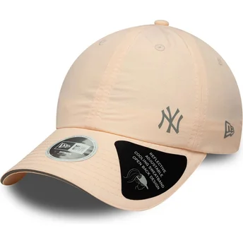 Gorra curva rosa ajustable para mujer Open Back Flawless de New York Yankees MLB de New Era