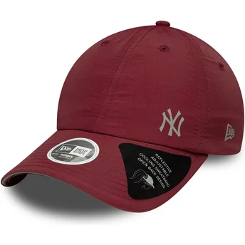 Gorra curva granate ajustable para mujer Open Back Flawless de New York Yankees MLB de New Era
