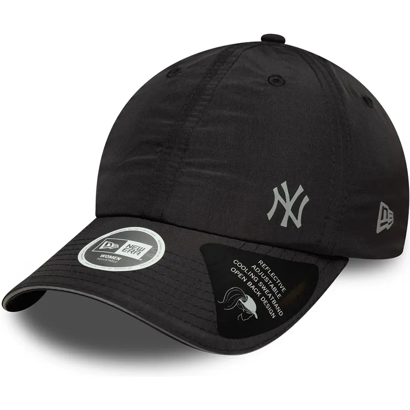 justerbar-sort-buet-kasket-til-kvinder-open-back-flawless-fra-new-york-yankees-mlb-fra-new-era