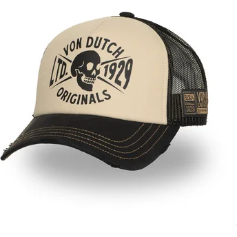 Von Dutch CREW28 beige och svart truckerkeps