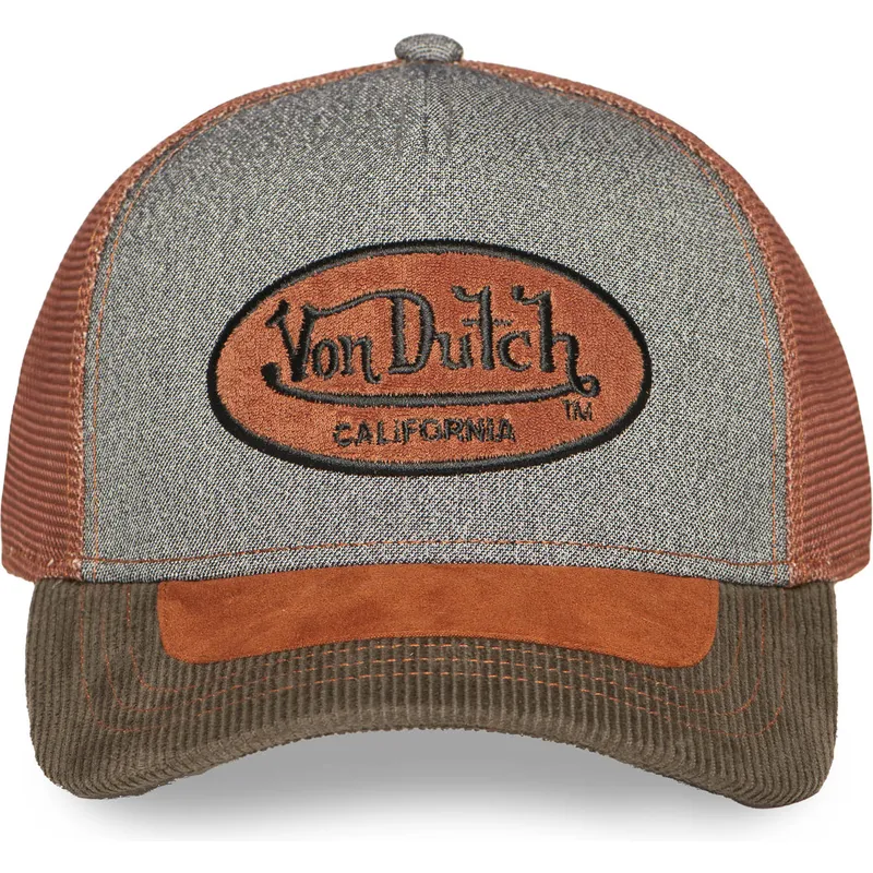 casquette-trucker-grise-et-marron-shield01-von-dutch