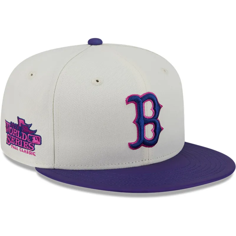 beige-og-violet-justeret-59fifty-clr-dvlp-flad-kasket-fra-boston-red-sox-mlb-fra-new-era