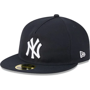 Petten plat marineblauw aangepast 59FIFTY Retro Crown A Frame Easy van New York Yankees MLB van New Era