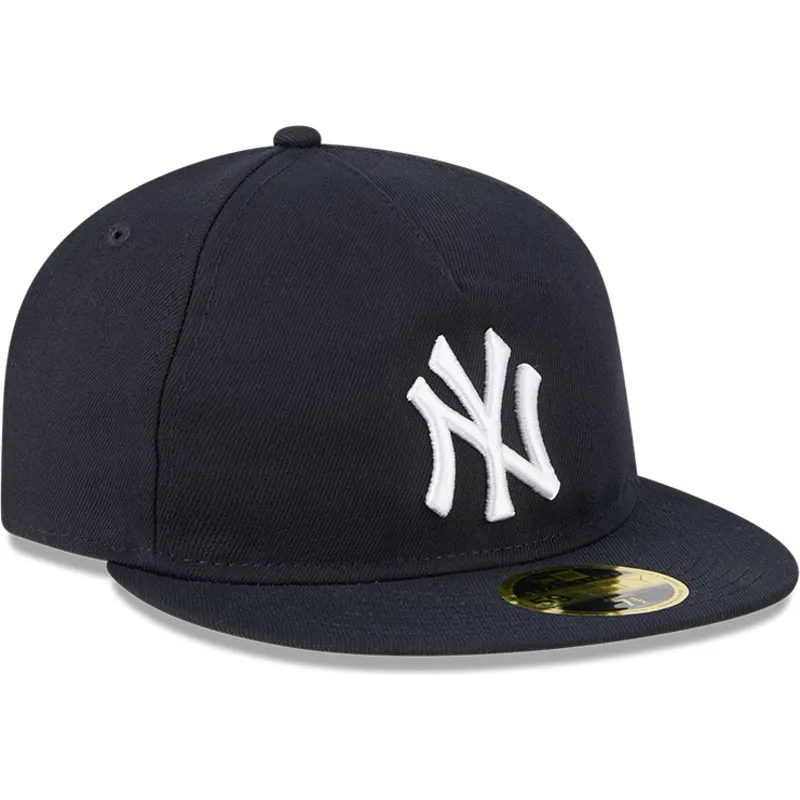 petten-plat-marineblauw-fitted-59fifty-retro-crown-a-frame-easy-van-new-york-yankees-mlb-van-new-era petten-plat-marineblauw-fitted-59fifty-retro-crown-a-frame-easy-van-new-york-yankees-mlb-van-new-era