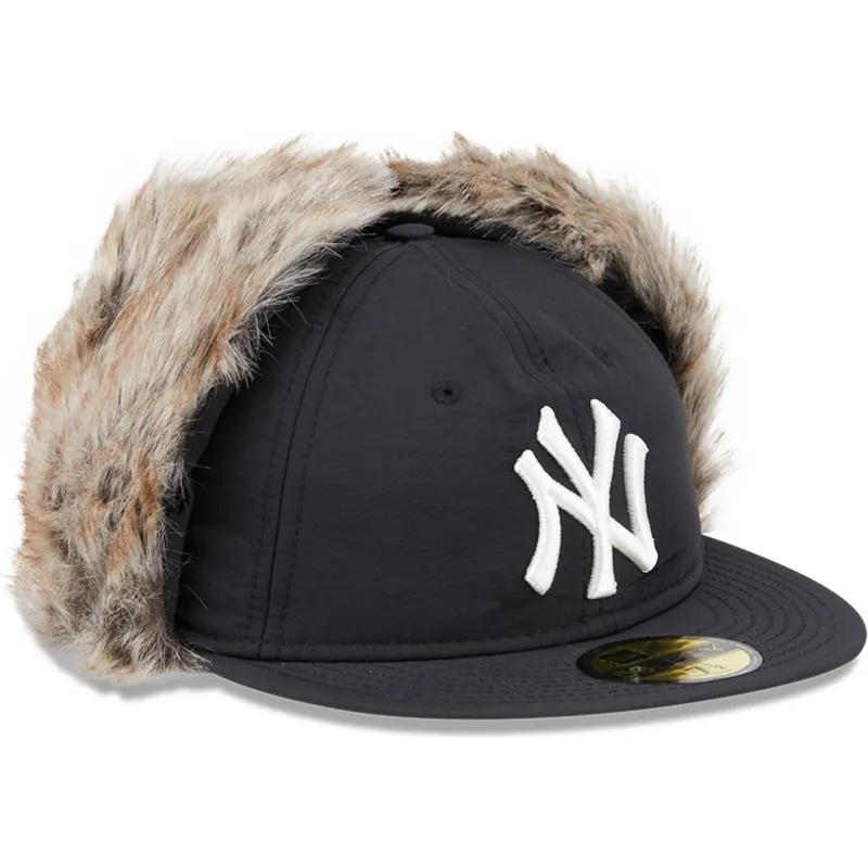 petten-plat-zwart-fitted-59fifty-winter-dog-ear-van-new-york-yankees-mlb-van-new-era