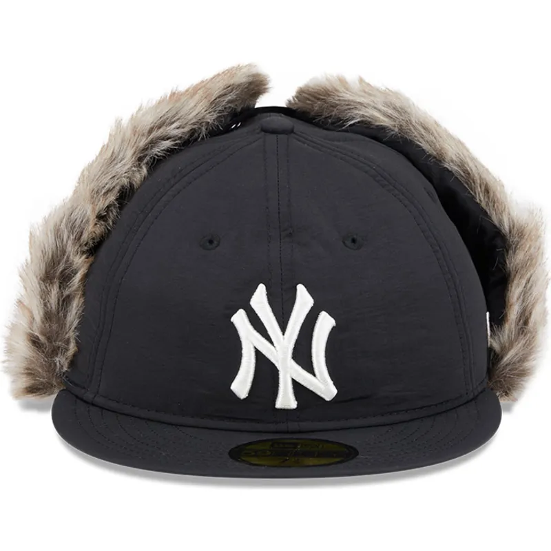 petten-plat-zwart-fitted-59fifty-winter-dog-ear-van-new-york-yankees-mlb-van-new-era