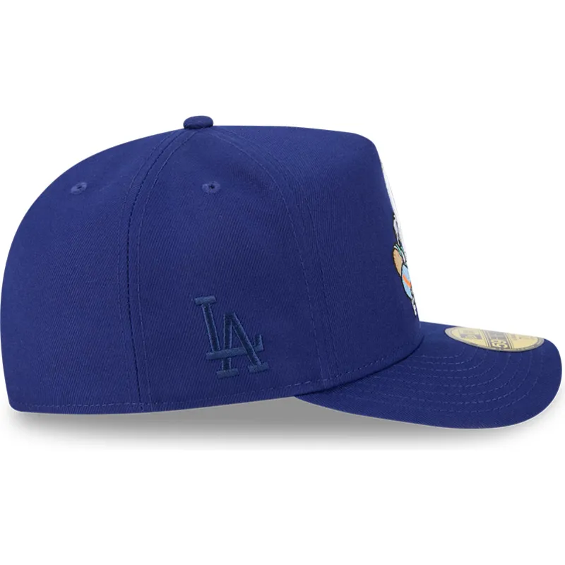 petten-gebogen-blauw-aangepast-59fifty-a-frame-cartoon-van-los-angeles-dodgers-mlb-van-new-era
