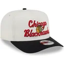 new-era-curved-brim-9fifty-a-frame-chainstitch-chicago-blackhawks-nhl-beige-and-black-snapback-cap
