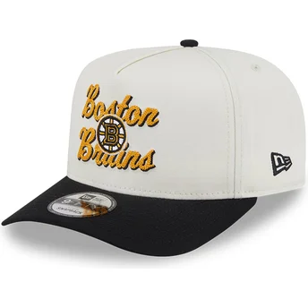 Petten gebogen beige snapback 9FIFTY A Frame Chainstitch van Boston Bruins NHL van New Era