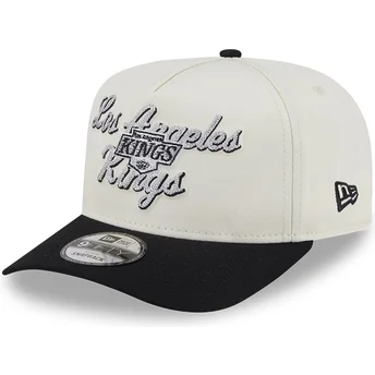 Beige og sort buet snapback 9FIFTY A Frame Chainstitch kasket fra Los Angeles Kings NHL fra New Era