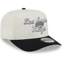 beige-og-sort-buet-snapback-9fifty-a-frame-chainstitch-kasket-fra-los-angeles-kings-nhl-fra-new-era