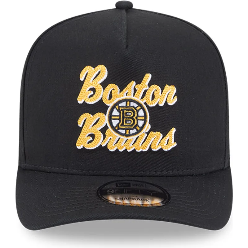 petten-gebogen-zwart-snapback-9fifty-a-frame-chainstitch-van-boston-bruins-nhl-van-new-era