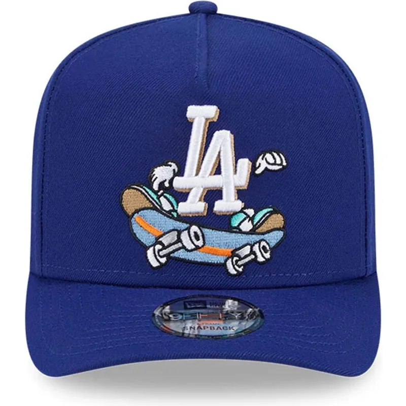 petten-gebogen-blauw-snapback-9fifty-a-frame-cartoon-van-los-angeles-dodgers-mlb-van-new-era