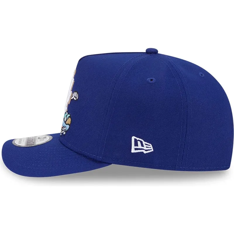 petten-gebogen-blauw-snapback-9fifty-a-frame-cartoon-van-los-angeles-dodgers-mlb-van-new-era