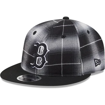 New Era Flat Brim 9FIFTY Retro Crown Plaid Boston Red Sox MLB Black Snapback Cap