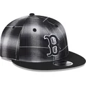 new-era-flat-brim-9fifty-retro-crown-plaid-boston-red-sox-mlb-black-snapback-cap