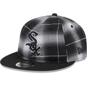 chicago-white-sox-mlb-new-era-9fifty-retro-crown-plaid-svart-snapback-flat-keps