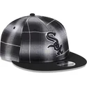 chicago-white-sox-mlb-new-era-9fifty-retro-crown-plaid-svart-snapback-flat-keps