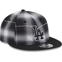 schwarze-flache-9fifty-retro-crown-plaid-snapback-cap-der-los-angeles-dodgers-mlb-von-new-era