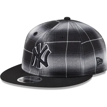 New Era New York Yankees MLB 9FIFTY Retro Crown Plaid svart snapback flat keps
