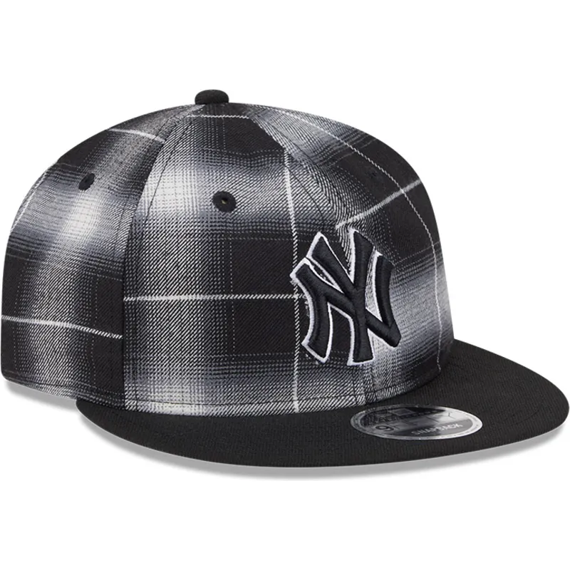 petten-plat-zwart-snapback-9fifty-retro-crown-plaid-van-new-york-yankees-mlb-van-new-era