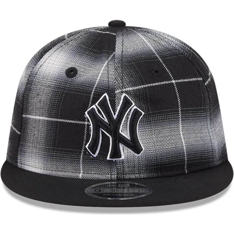 petten-plat-zwart-snapback-9fifty-retro-crown-plaid-van-new-york-yankees-mlb-van-new-era
