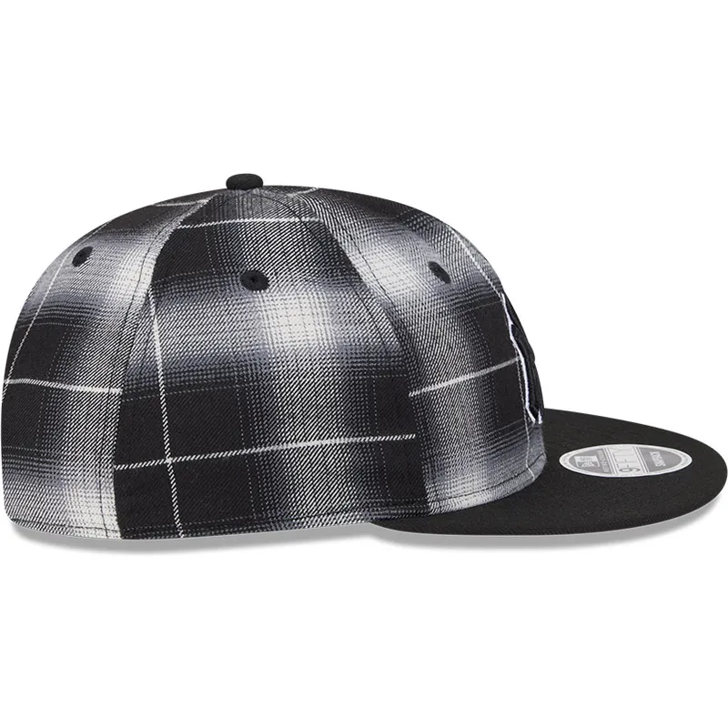 svart-platt-snapback-keps-9fifty-retro-crown-plaid-fran-new-york-yankees-mlb-av-new-era