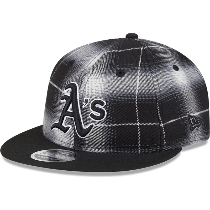 petten-plat-zwart-snapback-9fifty-retro-crown-plaid-van-oakland-athletics-mlb-van-new-era