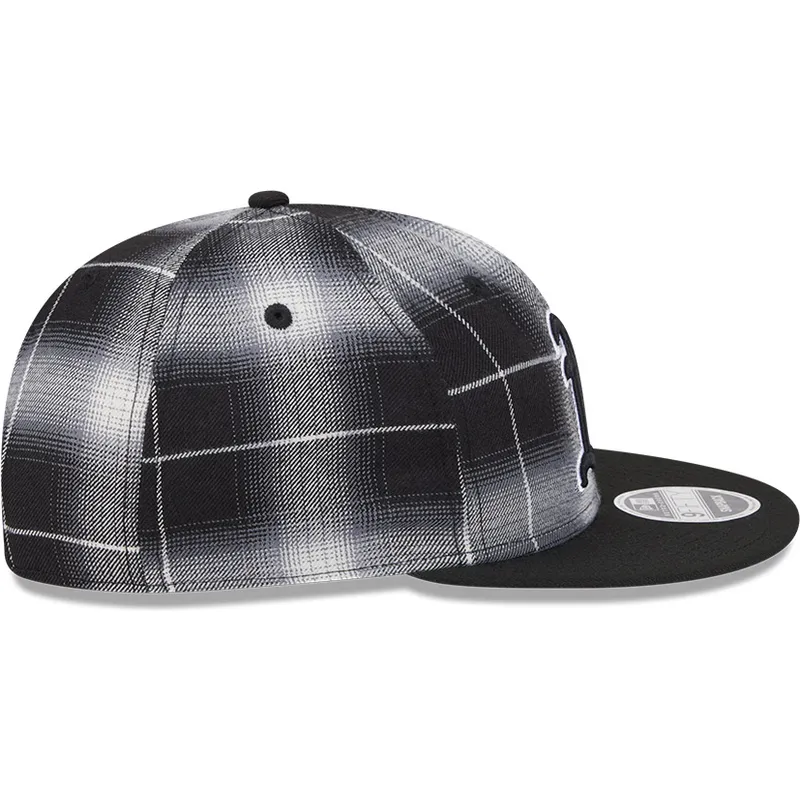 petten-plat-zwart-snapback-9fifty-retro-crown-plaid-van-oakland-athletics-mlb-van-new-era