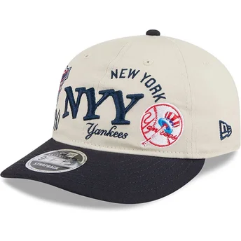 Gorra curva beige y azul marino snapback 9FIFTY Retro Crown Scatter de New York Yankees MLB de New Era