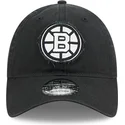 sort-justerbar-9twenty-stamp-kasket-med-buet-skygge-fra-boston-bruins-nhl-fra-new-era
