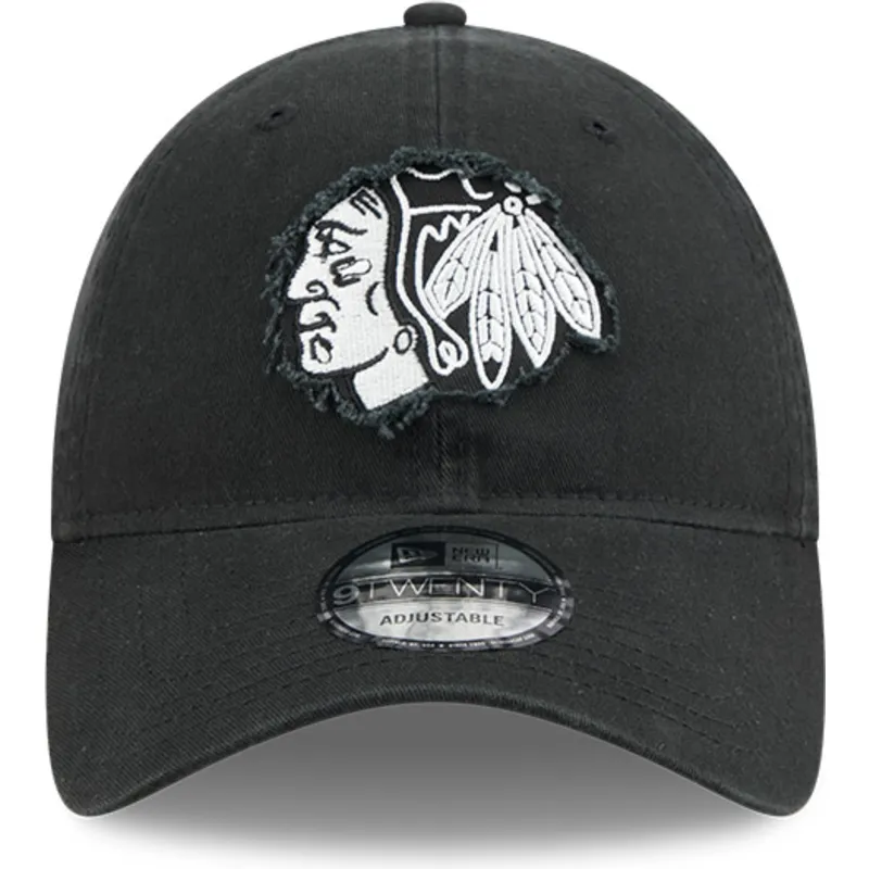 petten-gebogen-zwart-verstelbare-band-9twenty-stamp-van-chicago-blackhawks-nhl-van-new-era