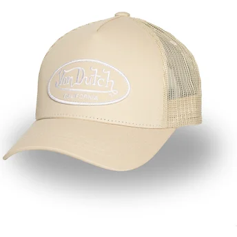 Von Dutch LOF B35 Beige Adjustable Trucker Hat