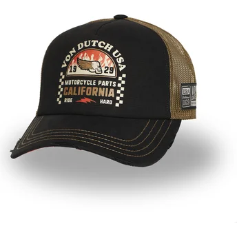 Gorra trucker negra y marrón CREW25 de Von Dutch