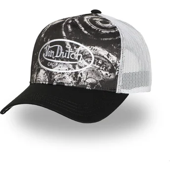 Von Dutch SUBL06 Black and White Trucker Hat