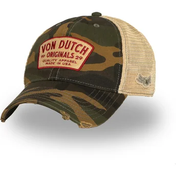 Gorra trucker camuflaje y beige MAC10 de Von Dutch