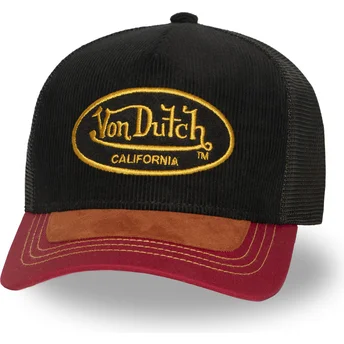 Czarna i czerwona czapka trucker SHIELD03 Von Dutch