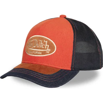 Czapka trucker pomarańczowo-niebieska SHIELD04 od Von Dutch
