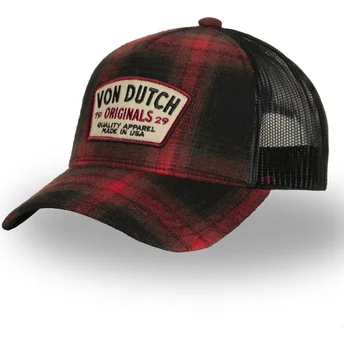 Czerwono-czarna czapka trucker CAR05 Von Dutch