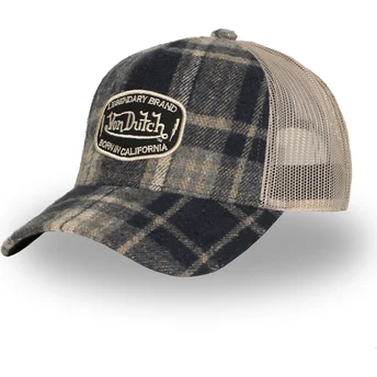 Czapka trucker niebiesko-beżowa CAR07 od Von Dutch