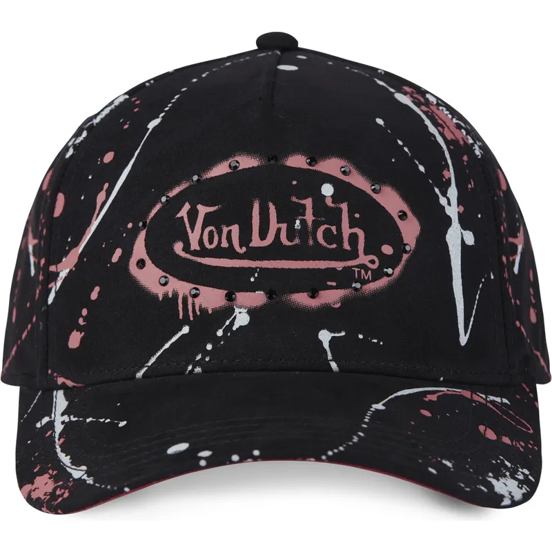 gorra-kurvet-sort-og-lyserod-snapback-imag-p-fra-von-dutch