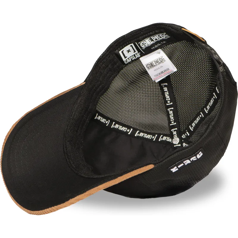 trucker-cap-schwarz-und-braun-straw-hat-pirates-op6-one-one-piece-von-capslab