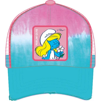 Capslab Smurfette SMU ETT2 The Smurfs Blue and Pink Trucker Hat
