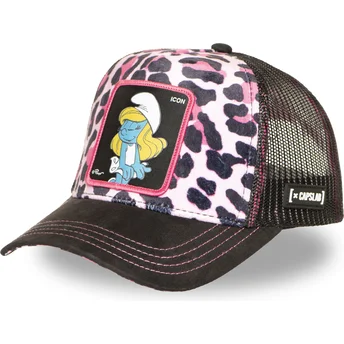Petten gebogen luipaard snapback rosa SMU LEOP Smurfin De Smurfen van Capslab