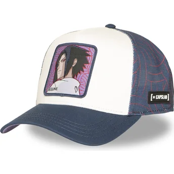 Casquette trucker blanche et bleue Sasuke Uchiwa NS5 SAS Naruto Capslab